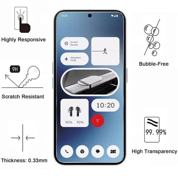 Film av härdat glas för Nothing Phone 2a [Pack 2] Skärmskydd Phonillico®