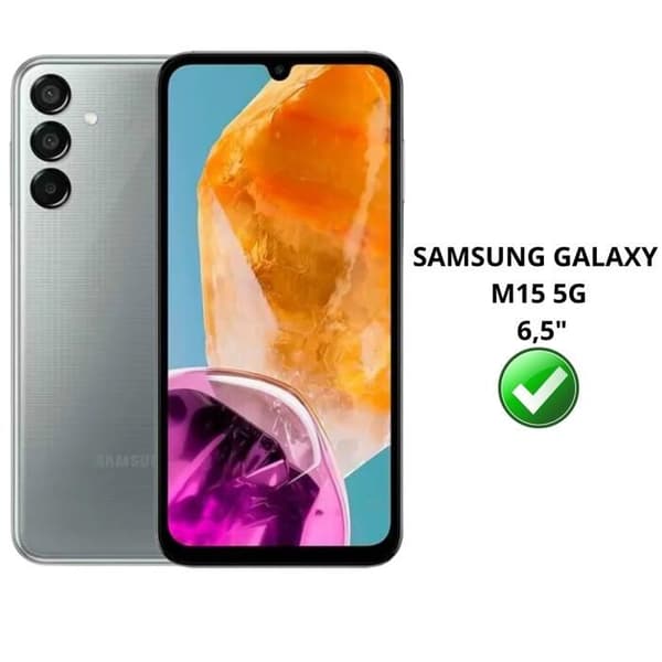Skärmskydd - Phonillico - Samsung Galaxy M15 5G - Paket med 2 - Härdat glas - Transparent