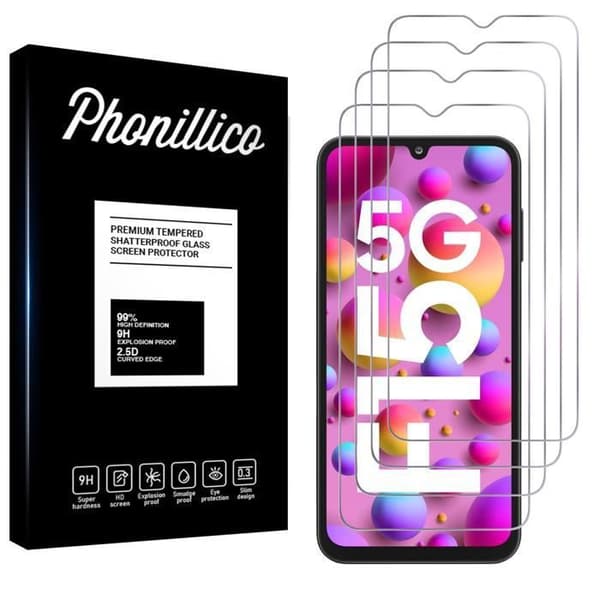 Härdat glas för Samsung Galaxy F15 5G [Pack 4] Skyddande skärmskydd Phonillico