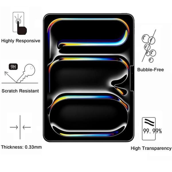 Härdat Glas - Phonillico - iPad Pro 2024 11 tum - Pack av 2 - Riptålig - Wipes ingår