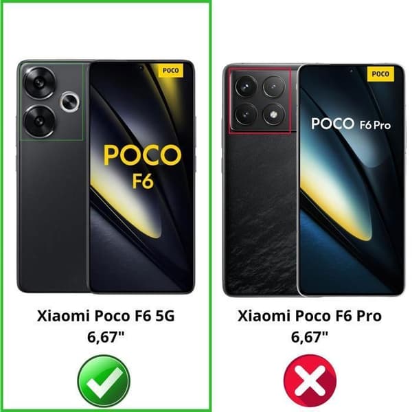 Filmmaterial för skärmskydd - Phonillico - Xiaomi Poco F6 5G - Pack med 2 - Härdat glas - Repbeständig