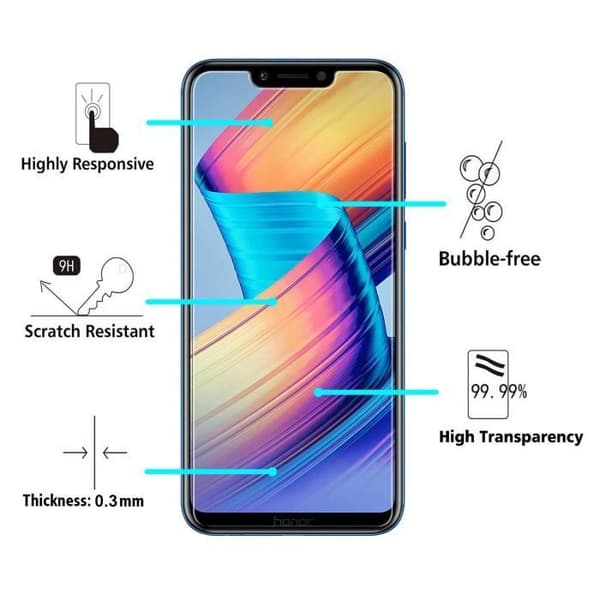 Skärmskydd - Phonillico® - Huawei HONOR PLAY - Pack av 2 - Härdat glas - Rep-resistant