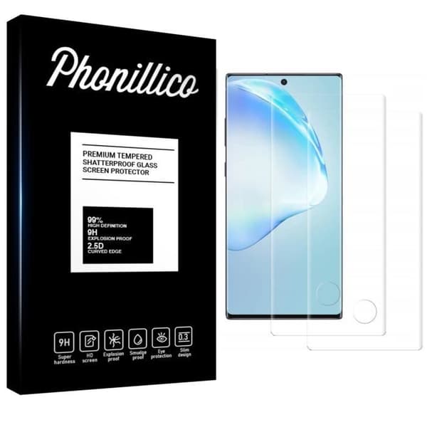 Härdat Glas för Samsung Galaxy Note 10 [Pack 2] Fullskärmsglas Skydd Film Ultra Hållbar [Phonillico®]