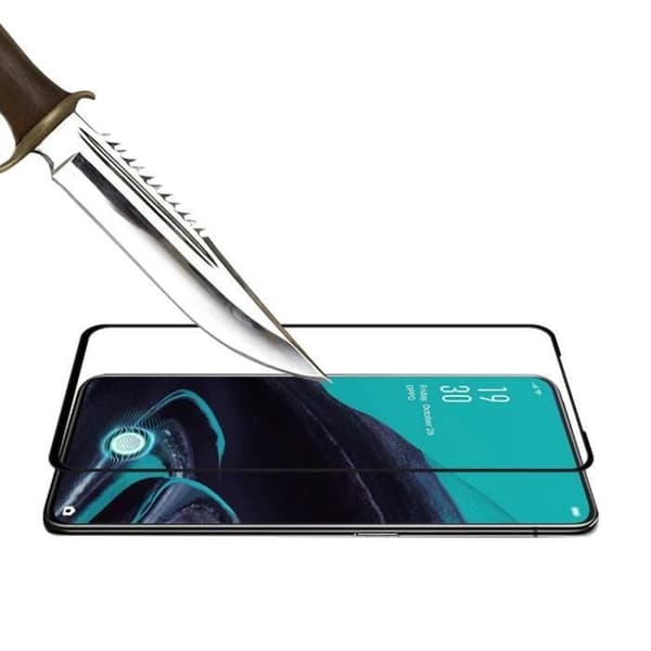 Skyddande film - Phonillico® - OPPO RENO 2 - Pack om 2 - Härdat glas - Svart kant