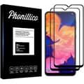 Miniatyrbild 1 av 4: Härdat Glas - Phonillico® - Samsung Galaxy A10 - Pack om 2 - Svart Kant - Repduktig