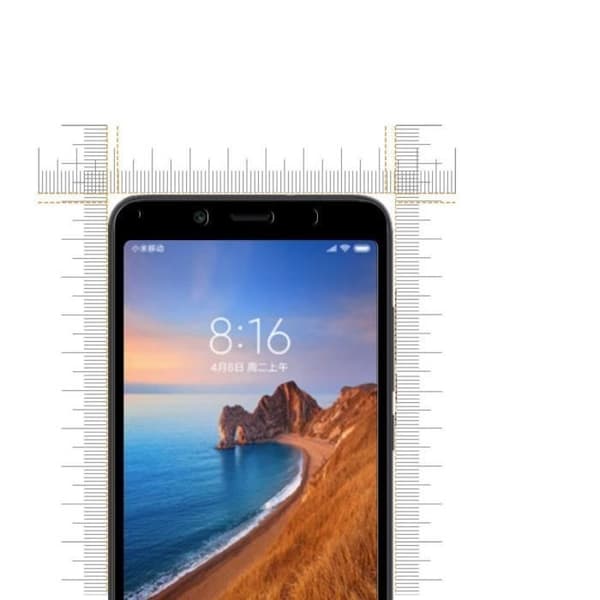Skyddsglas - Phonillico® - Xiaomi REDMI 7A - Pack om 2 - Härdat Glas - Svart Kant