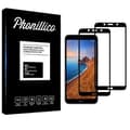 Miniatyrbild 1 av 4: Skyddsglas - Phonillico® - Xiaomi REDMI 7A - Pack om 2 - Härdat Glas - Svart Kant