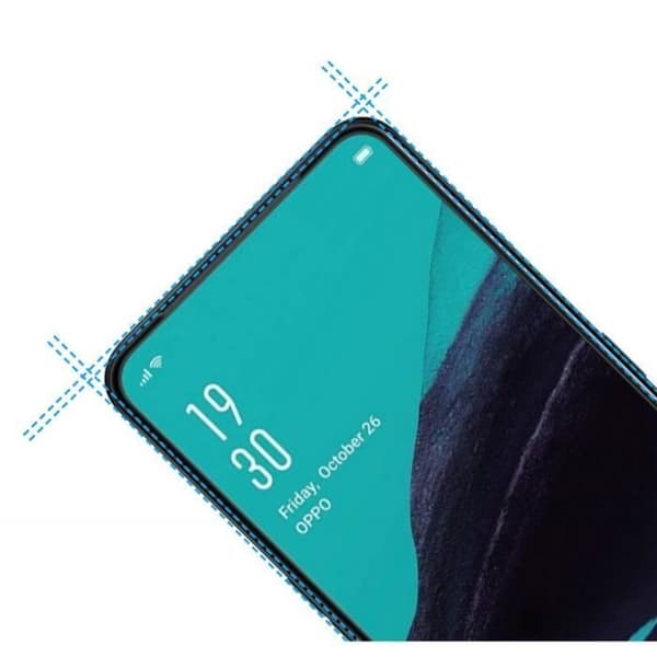 Skyddande skal - Phonillico® - OPPO RENO 2 - Mjuk silikon - Härdat glas - Ultranätt
