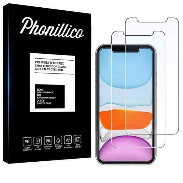 Härdat Glas för Apple iPhone 11 [Pack 2] Film för Skärmskydd Ultra Resistans [Phonillico®]