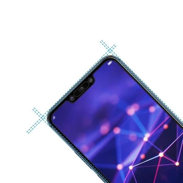 Härdat glas - Phonillico® - Huawei MATE 20 LITE - Pack med 2 - Transparent - Svart kant