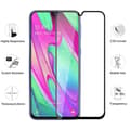Miniatyrbild 3 av 4: Härdat glas - Phonillico® - Samsung Galaxy A40 - Pack om 3 - Transparent - Svart kant - Repbeständig