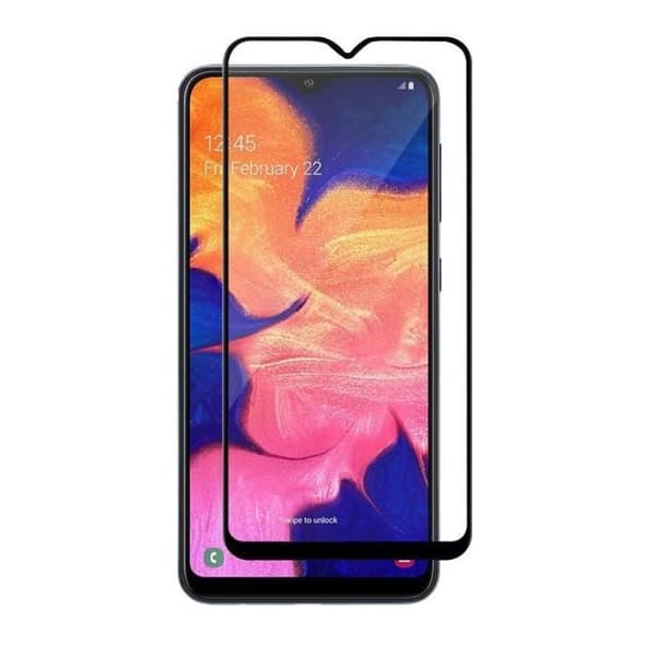 Härdat Glas - Phonillico® - Samsung Galaxy A10 - Pack om 3 - Transparent - Svart Kant - Rep resistente