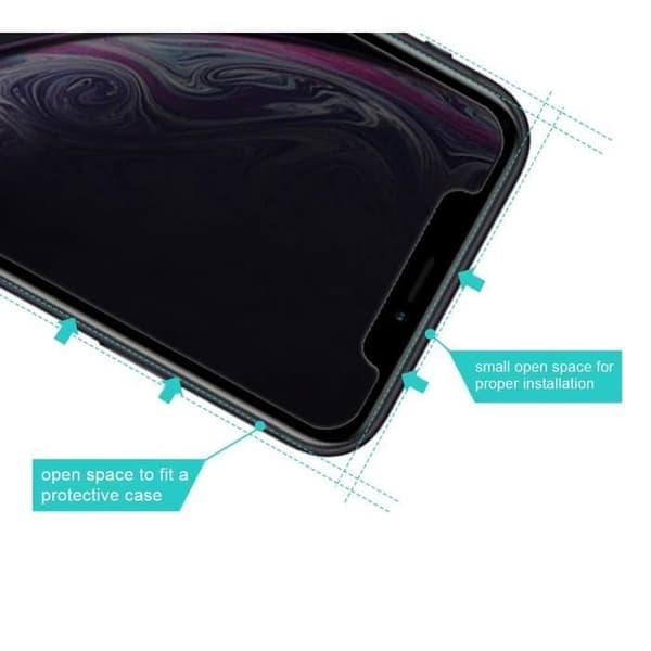 Skyddfilm - Phonillico® - iPhone XR - Pack om 3 - Svart - Antispion - Repellent mot repor