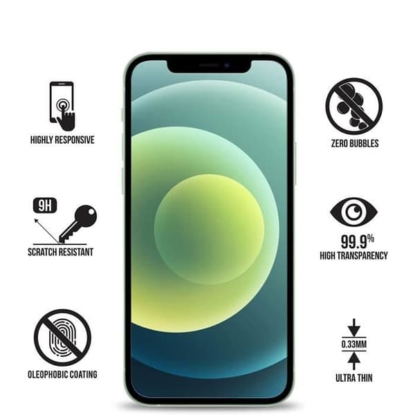 Film Vitre Skydd för Skärm - Phonillico - iPhone 12 MINI - Pack 2 - Härdat Glas - Repbeständigt