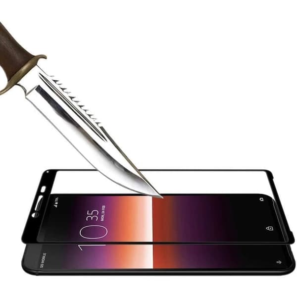 Härdat Glas för Sony Xperia 10 II [Pack 2] Transparent Film Svart Kant Skärmskydd Phonillico®