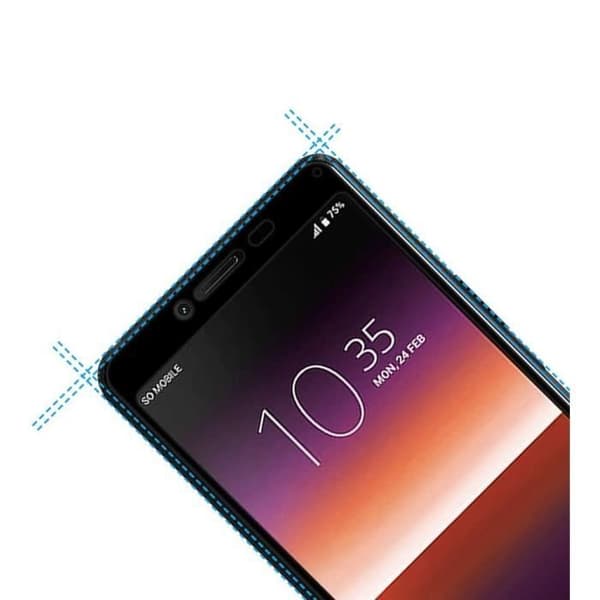 Härdat Glas för Sony Xperia 10 II [Pack 2] Transparent Film Svart Kant Skärmskydd Phonillico®