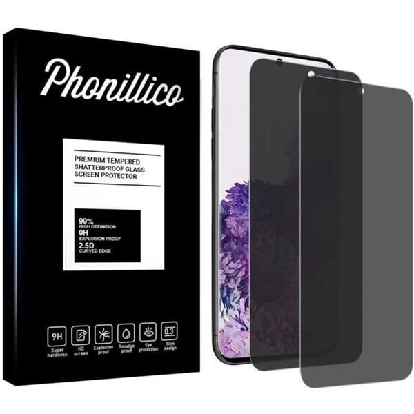 Skyddsnfilm - Phonillico - Samsung S20 FE - Förpackning 2 - Svart - Antispion - Rep resistant