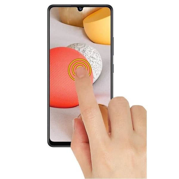 Härdat glas - Phonillico® - Samsung A42 - 2-pack - Transparent - Svart kant - Rep-resistant
