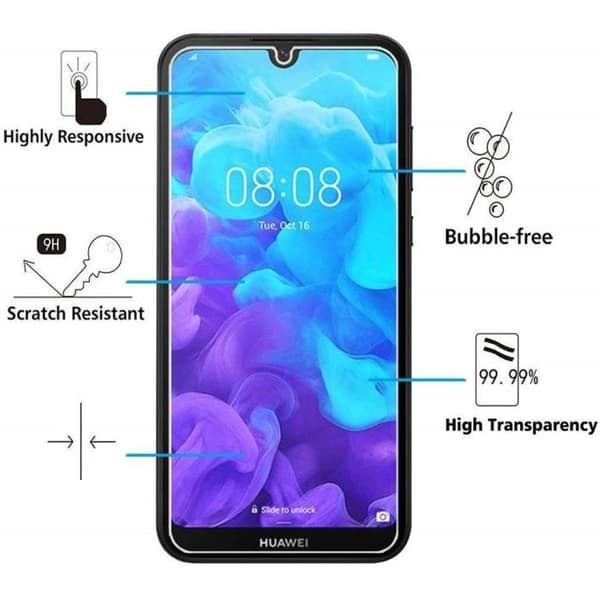 Härdat glas för Huawei Y5 2019 [Pack 3] Transparent skyddsglas för skärm Phonillico®