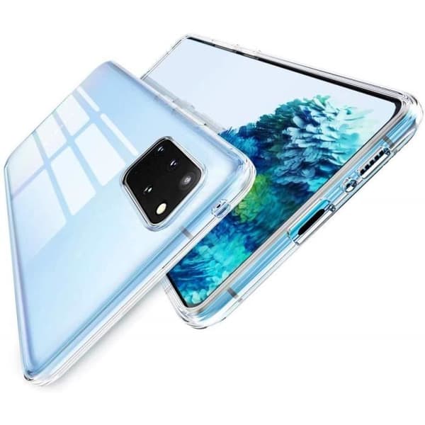 Skyddsskal - Phonillico® - Samsung Galaxy S20 PLUS - Mjuk silikon - Härdat glas - Svart