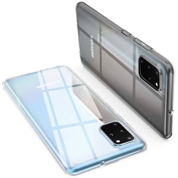Skyddsskal - Phonillico® - Samsung Galaxy S20 PLUS - Mjuk silikon - Härdat glas - Svart
