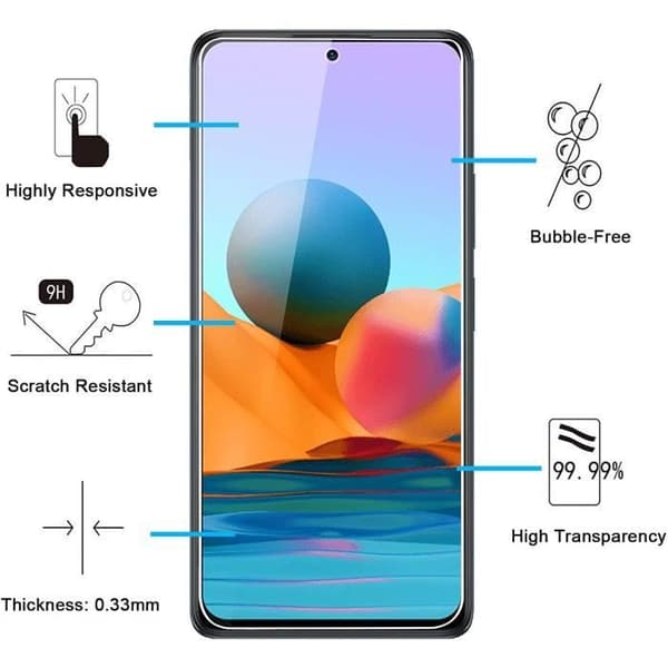 Härdat glas för Xiaomi REDMI NOTE 10 PRO [Pack 2] Skärmskydd Film Phonillico®