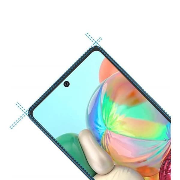 Härdat Glas - Phonillico® - Samsung Galaxy A71 - Pack om 2 - Svart Kantskydd - Repbeständig