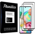 Miniatyrbild 1 av 3: Härdat Glas - Phonillico® - Samsung Galaxy A71 - Pack om 2 - Svart Kantskydd - Repbeständig