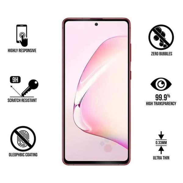 Härdat glas för Samsung Galaxy NOTE 10 LITE [Pack 3] Transparent heltäckande Film Svart kant Skärm skydd Phonillico®