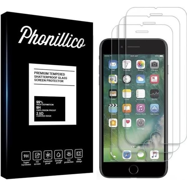 Skyddfilm - Phonillico - iPhone SE 2020 - Paket med 3 - Härdat glas - Repbeständig