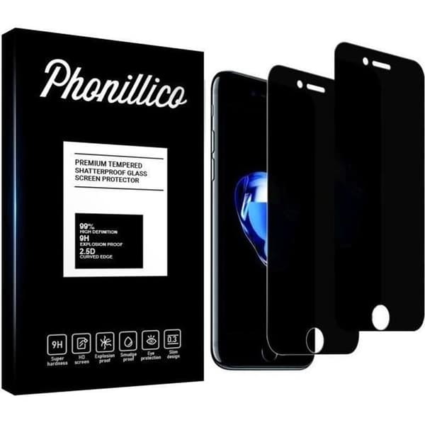 Säkerhetsglas - Phonillico - iPhone SE 2020 - Paket med 2 - Anti-spion - Rep resistant