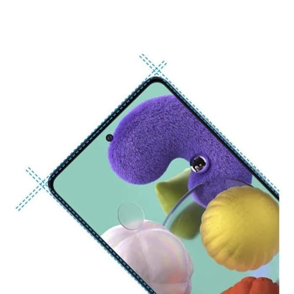 Härdat Glas - Phonillico® - Samsung Galaxy A51 - Paket med 3 - Transparent - Svart Kant