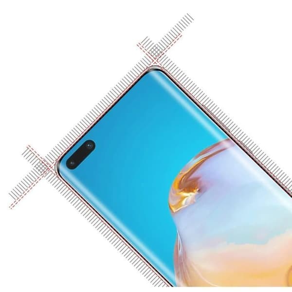 Skyddfilm - Phonillico - Huawei P40 PRO - Härdat glas - Paket med 2 - Svart kant