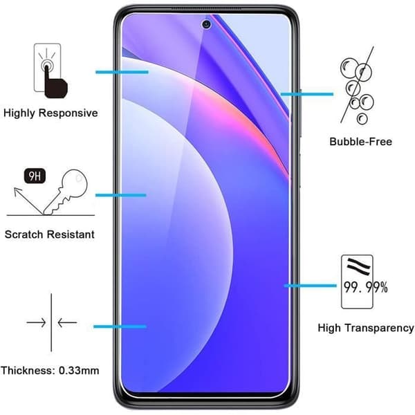 Härdat Glas för Xiaomi MI 10T LITE 5G [Pack 2] Skärmskydd Film Phonillico®