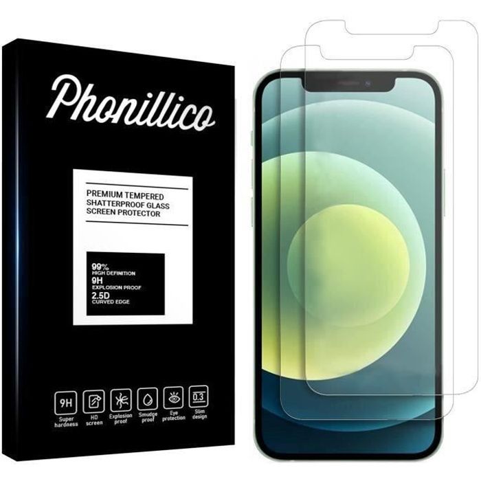 Härdat Glas för iPhone 12 12 Pro Pack 2]Skyddsglas Film Phonillico®