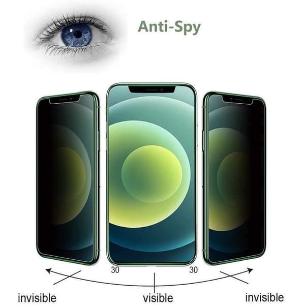 Skyddfilm - Phonillico® - iPhone 12 / 12 PRO - Paket med 2 - Svart - Antispion
