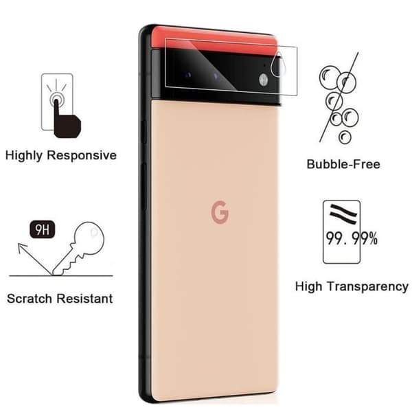 Skyddskamera för Google Pixel 6 [2-pack] Tempererat glas bakre kameraskydd Phonillico®