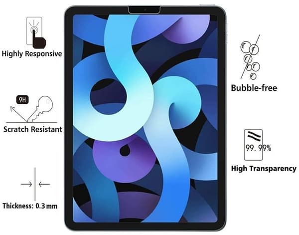 Härdat glas för iPad AIR 5 / iPad AIR 4 [Pack 2] Skärmskydd Film Resistenta [Set av 2] Skyddsglas Anti Repor Phonillic