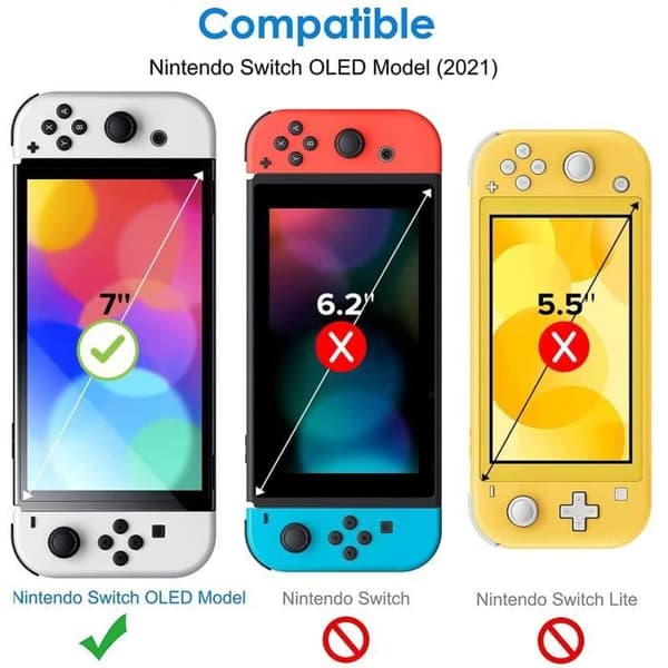 Härdat Glas för Nintendo Switch OLED [Pack 2] Skyddande Skärmföljd Phonillico®