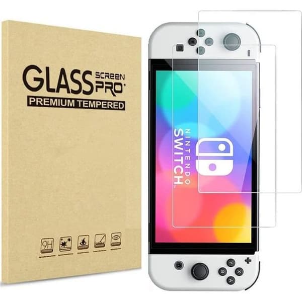 Härdat Glas för Nintendo Switch OLED [Pack 2] Skyddande Skärmföljd Phonillico®
