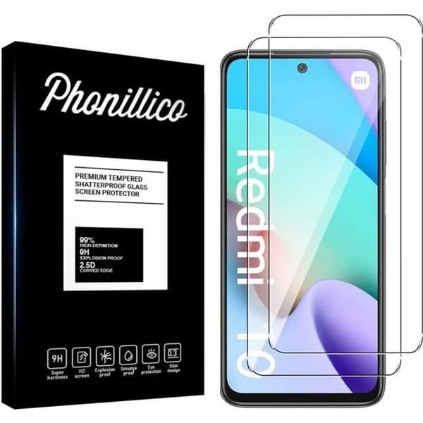 Härdat glas för Xiaomi REDMI 10 4G [Pack 2] Skärmskydd Film Phonillico®