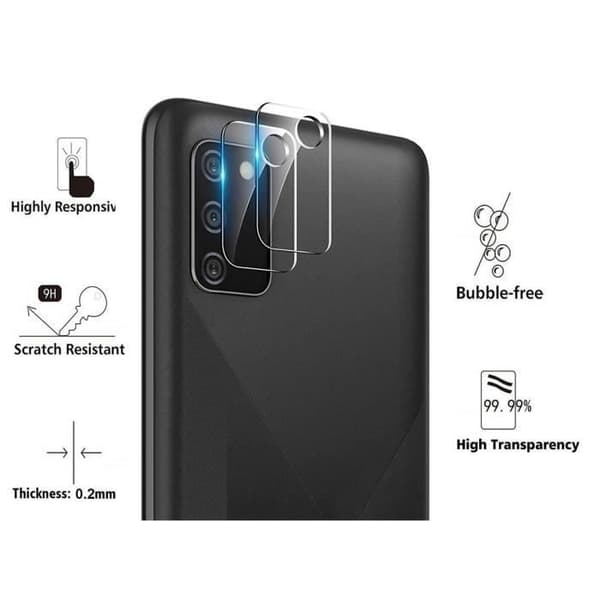 Skyddskamera Transparent för Samsung A03S [2-pack] Härdat glas Lins Bakre Kamera Film Phonillico®