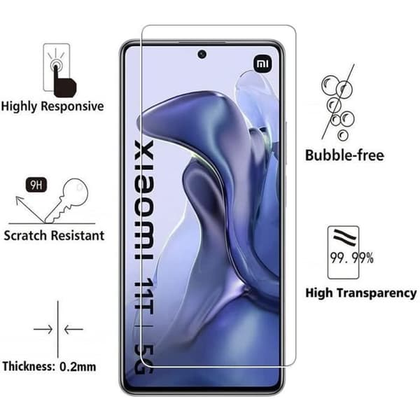 Härdat glas för Xiaomi 11T 5G - 11T PRO 5G [Pack 2] Skärmskydd Phonillico®