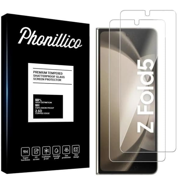 Tempered Glass for Samsung Galaxy Z FOLD 5 [Pack 2] Screen Protection Film Phonillico®