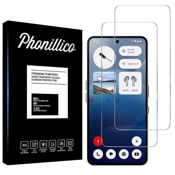 Härdat Glas - Phonillico® - Nothing Phone 3a - Förpackning med 2 - Repavvisande - Transparent