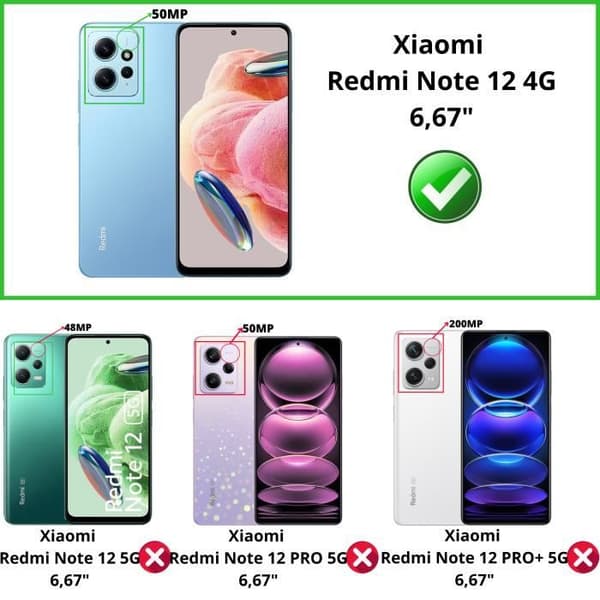 Härdat Glas för Xiaomi Redmi Note 12 4G [Pack 2] Skärmskydd Film Phonillico®
