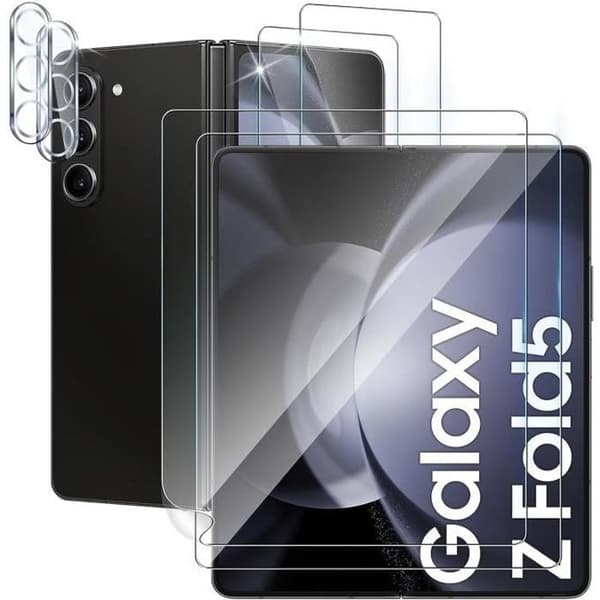 Skärm- och kameraskydd för Samsung Galaxy Z FOLD 5 [Pack 2] Ultra tunn repbeständig skyddare Phonillico®