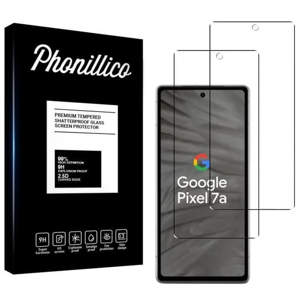 Härdat Glas för Google Pixel 7a [Pack 2] Skydd Film Skärm Phonillico®