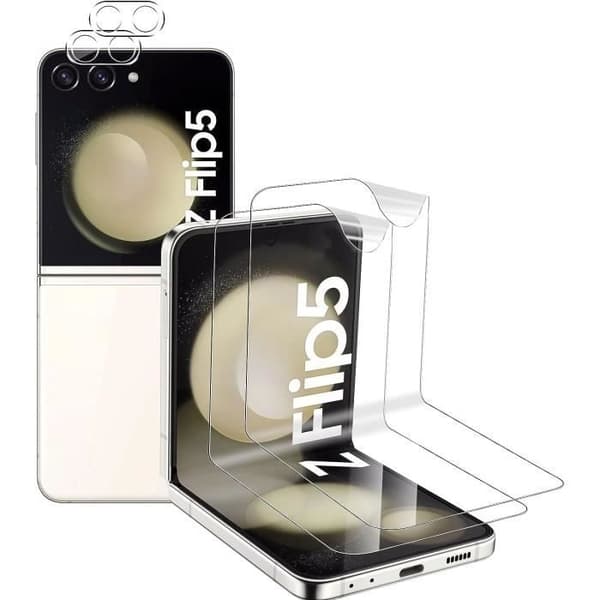 Skydd för skärm och kamera för Samsung Galaxy Z FLIP 5 [Pack 2] Motståndskraftig, rep-beständig, ultratunn Phonillico®