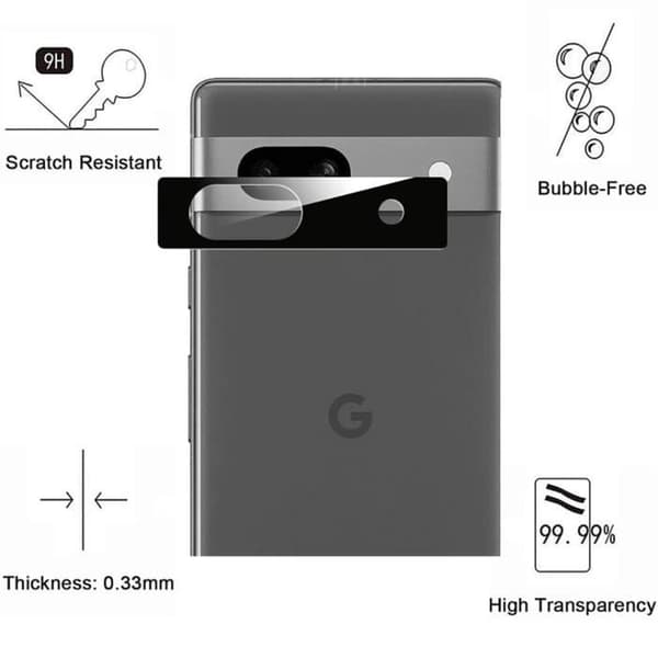 Skyddskamera för Google Pixel 7a [2-pack] Härdat Glas Bakre Kameraskydd Phonillico®